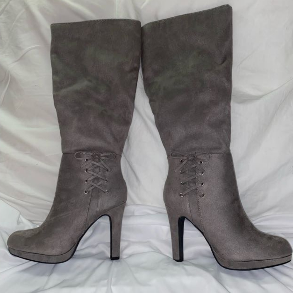 Grey Tall PRETTY Fashion Boots